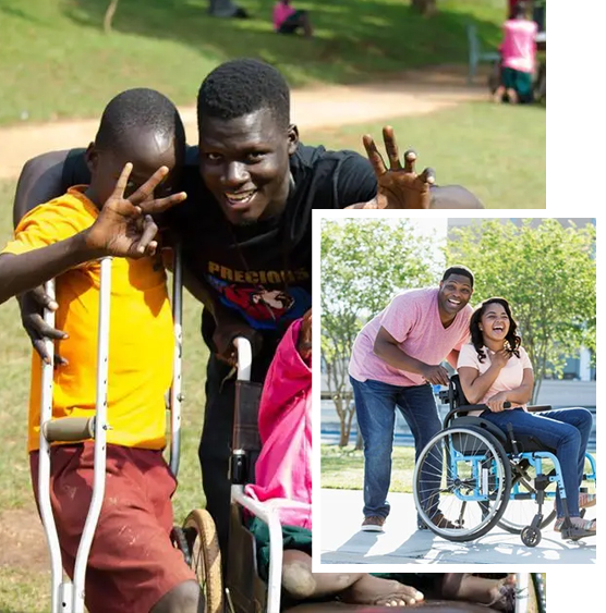 Banner image displayed under the sight navigation showing 3 images in the first row and 3 images in the 2nd row. All images show pictures of individuals smiling and posing.